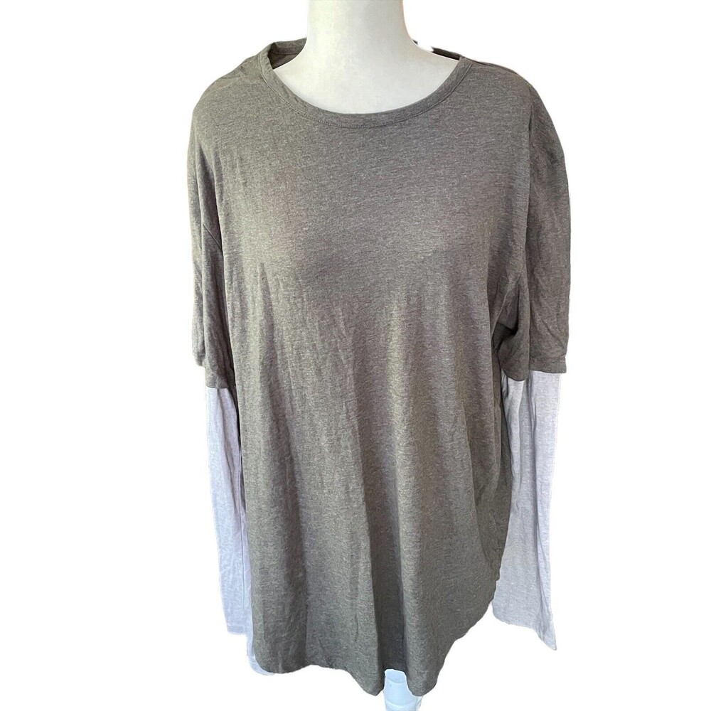 Carbon layered look longer length Tee shirt size XXL